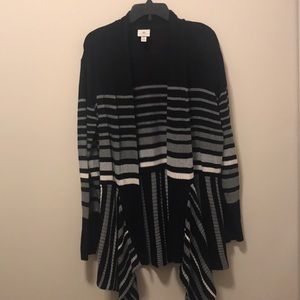 Black striped cardigan